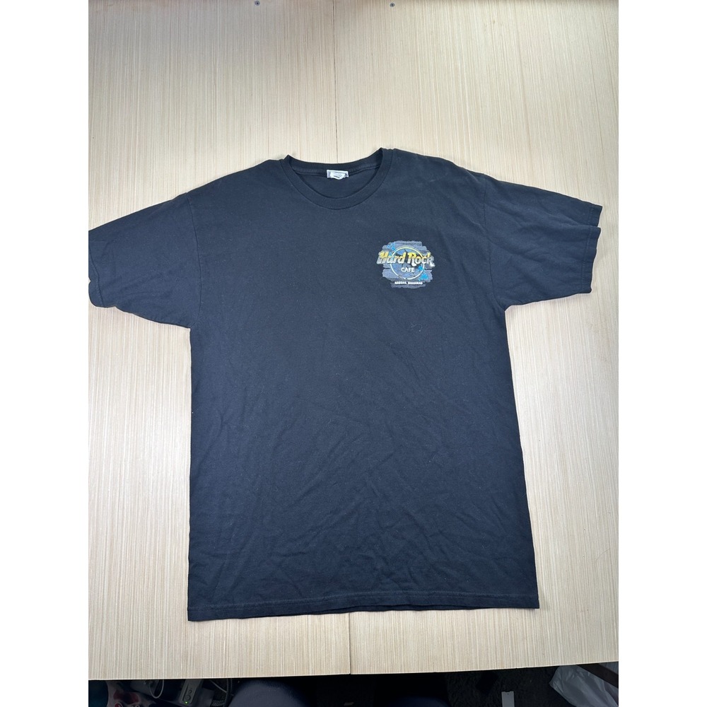 Hard Rock Cafe Nassau Bahamas T-Shirt Mens Large Black Short Sleeve‎ Crew Neck